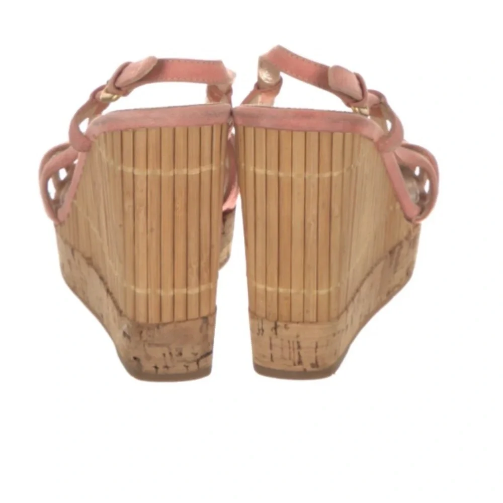 PRADA Sz 6 Bamboo Cork Wedges - Picture 4 of 10